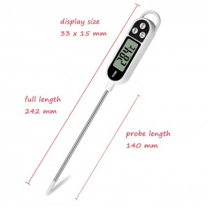 Digital Meat Food Thermometer for Cooking Kitchen BBQ, Probe Instant Read Thermometer with Long Probe for Candy Candle Milk Yogurt Deep Fry Roast Baking Temperature