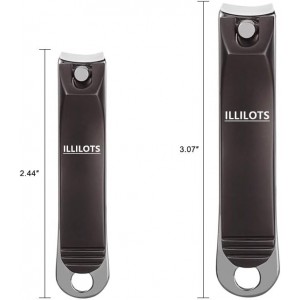 Nail Clippers Set with Build-in Nail File, Durable Sharp Zinc Alloy Fingernail Clipper and Toenail Clipper with Tin Case, Matte Gray