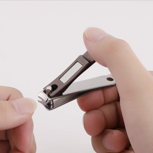 Nail Clippers Set with Build-in Nail File, Durable Sharp Zinc Alloy Fingernail Clipper and Toenail Clipper with Tin Case, Matte Gray