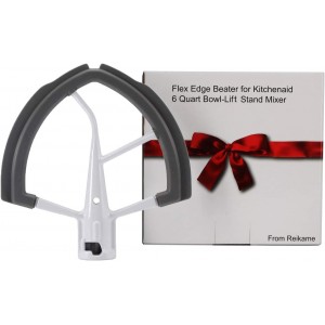 Flex Edge Beater for Kitchen Aid Mixer 6 Quart Bowl-Lift Stand Mixer Bowls, 6 QT Flat Edge Beater with Flexible Silicone Edges Bowl Scraper