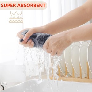 Homaxy 100% Cotton Waffle Weave Kitchen Dish Cloths, Ultra Soft Absorbent Quick Drying Dish Towels, 12 x 12 Inches, 6-Pack, Dark Grey