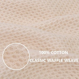 Homaxy 100% Cotton Waffle Weave Kitchen Dish Cloths, Ultra Soft Absorbent Quick Drying Dish Towels, 12 x 12 Inches, 6-Pack, Beige