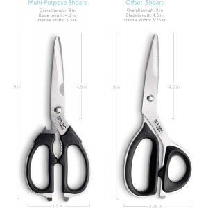 DI ORO Heavy Duty Kitchen Shears - All Purpose - Sharp Scissors for Food, Meat, & Herbs - Stainless Steel Kitchen Shears Heavy Duty & Dishwasher Safe - Bone Cutting Scissors