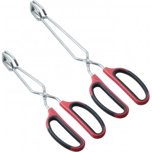Stainless Steel Scissor Tongs 10-Inch an...