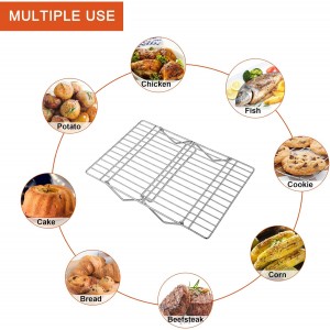 P&P CHEF Cooling Rack, 5-Tier Stainless Steel Stackable Baking Cooking Racks for Cooling Roasting Grilling, Collapsible & Heavy Duty, Oven Safe & Easy Clean, 15