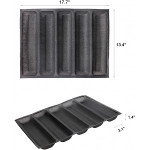 Silicone Perforated Baking Forms Sandwich Mold French Baguette Bread Pan Food Mat 5 Loaf Non-Stick Baking Liners
