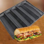 Silicone Perforated Baking Forms Sandwich Mold French Baguette Bread Pan Food Mat 5 Loaf Non-Stick Baking Liners