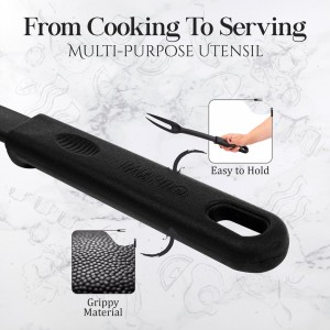 Nylon Fork Made of Heat Resistant Nylon with Plastic Handle with Hole Ideal for use with Non-Stick Pots and Pans (Pack Of 2) - By Ram Pro