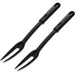 Nylon Fork Made of Heat Resistant Nylon with Plastic Handle with Hole Ideal for use with Non-Stick Pots and Pans (Pack Of 2) - By Ram Pro