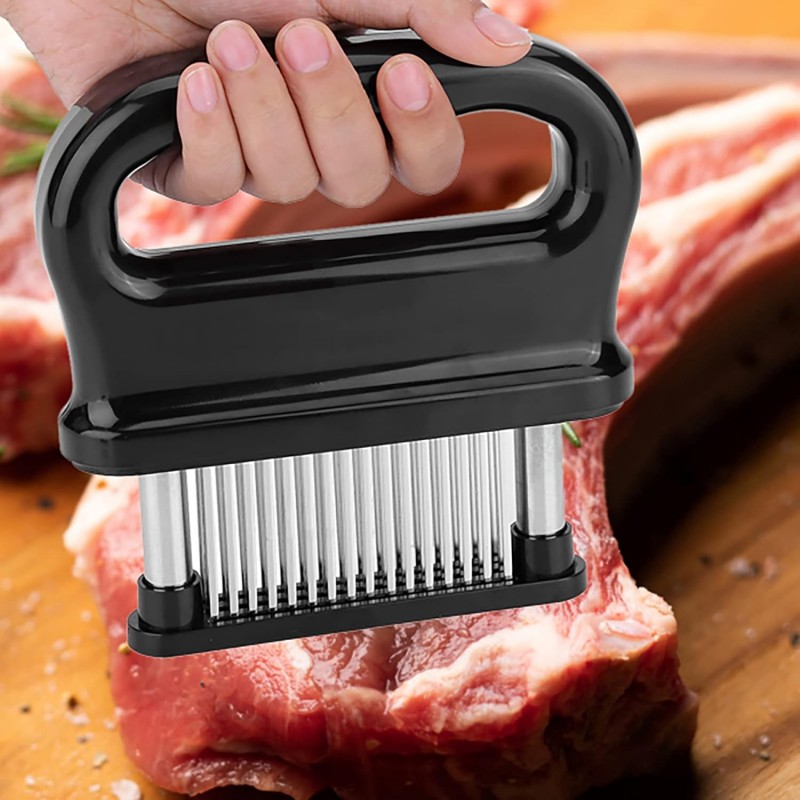 Meat Tenderizer Tool with 48 Stainless Steel Ultra Sharp Needle Blade Tenderizer for Tenderizing Steak, Beef with Cleaning Brush,Baking Kitchen Accessories