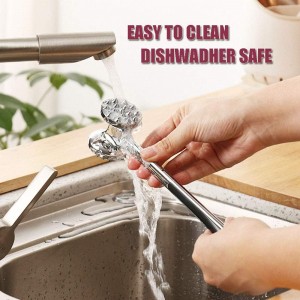 Meat Tenderizer Hammer Mallet Tool for Pounding Beef, Steak, Chicken, Pork, Stainless Steel Double-sided Meat Hammer Kitchen Tool (Silver)