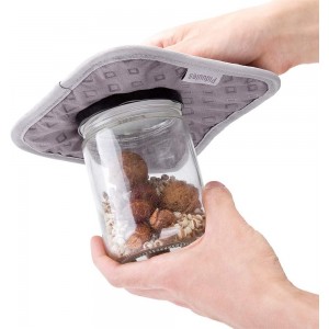 Set of 4 Oven Mitts and Pot Holders, 482 F Heat Resistant Hot Plate Moving Non-Slip Gloves for BBQ, Grill, Baking, Cooking, Oven, Microwave (Gray)