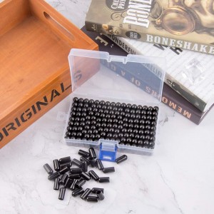 WXJ13 Pack of 200 Pourers Dust Covers with Box, Liquor Bottle Pour Spout Cover Rubber Caps, Black