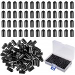 WXJ13 Pack of 200 Pourers Dust Covers with Box, Liquor Bottle Pour Spout Cover Rubber Caps, Black