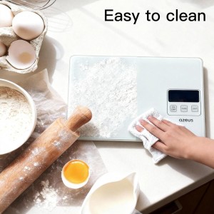 AZEUS Food Scale with USB Rechargeable, Digital Kitchen Scale with 6 Units, High Precision to 0.04 oz /11lbs Capacity, Weight Range from 3g-5000g (White)