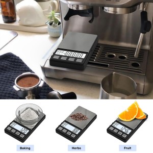 Weightman Espresso Scale with Timer 1000g x 0.1g Small & Thin Travel Coffee Scale, Mini Digital Scale Grams and Ounces with Large Backlit LCD Stainless Steel Pocket Food Scale Drip Tray Pulling Scale