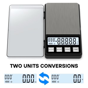 Weightman Espresso Scale with Timer 1000g x 0.1g Small & Thin Travel Coffee Scale, Mini Digital Scale Grams and Ounces with Large Backlit LCD Stainless Steel Pocket Food Scale Drip Tray Pulling Scale