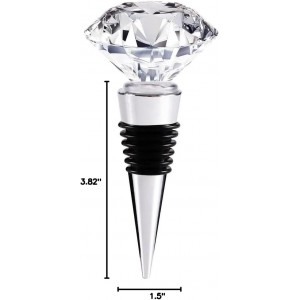 Decorative Crystal Wine and Beverage Bottle Stopper for Wine,Made of Zinc Alloy and Glass,Reusable Plug with Gift Box (1pcs Crystal)