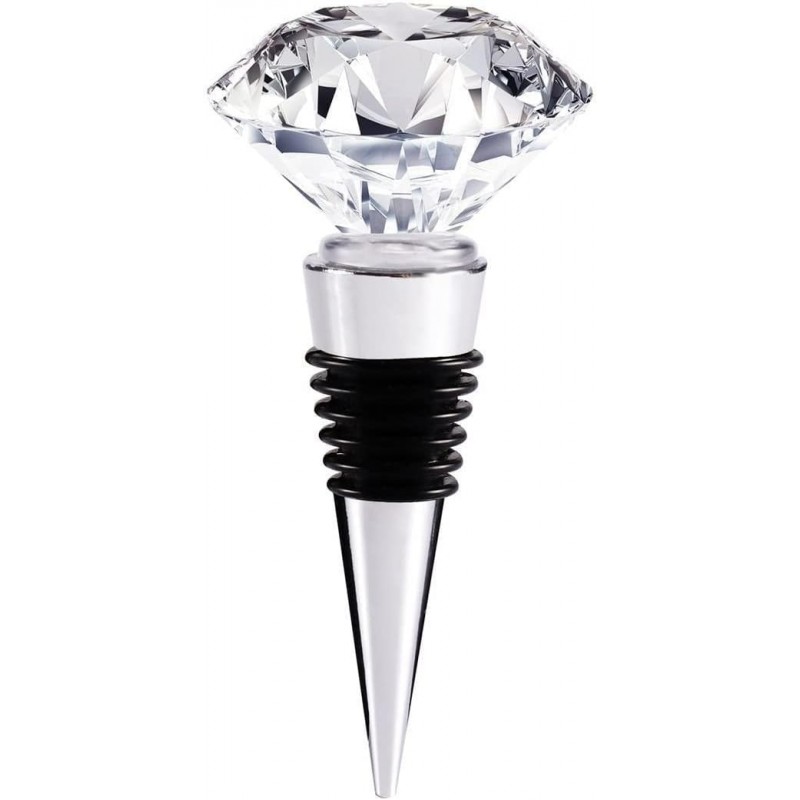 Decorative Crystal Wine and Beverage Bottle Stopper for Wine,Made of Zinc Alloy and Glass,Reusable Plug with Gift Box (1pcs Crystal)