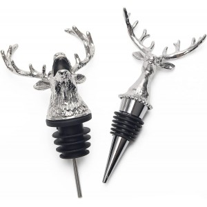 Coitak Deer Head Wine Pourer Spout, Wine Bottle Stopper for Home and bar, Animal Wine Pourer and Stopper With Silicone Rubber Fitting