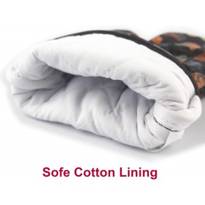 Oven Mitts Gloves 1 Pair Heat Resistant 480 ℉ Non Slip Clear Silicone Printed Rooster Comfortable Cotton Lining Kitchen Men Cooking Barbecue Machine Washable (Rooster, Black Mittens)