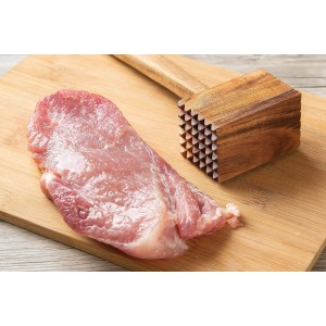 Ironwood Gourmet Acacia Wood Meat Tenderizer, 11.5-inches, Brown