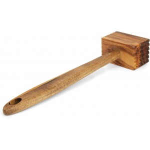 Ironwood Gourmet Acacia Wood Meat Tenderizer, 11.5-inches, Brown