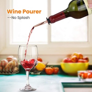 Wine Bottle Opener Wing Corkscrew, Godmorn Rose Gold Beer Bottle Opener with Wine Pourer, Cute Stainless Steel Winged Corkscrew, Pink Cork Screw Wine Accessories For Kitchen Bars Mothers Day Gift