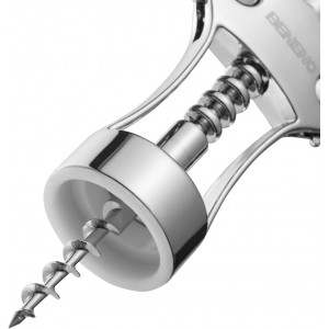 Beneno Wine Opener, Zinc Alloy Premium Wing Corkscrew with Multifunctional Bottles Opener, Sharp Wine Corkscrew with Ergonomic Non-Slip Wing Handle, Silver