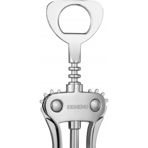 Beneno Wine Opener, Zinc Alloy Premium Wing Corkscrew with Multifunctional Bottles Opener, Sharp Wine Corkscrew with Ergonomic Non-Slip Wing Handle, Silver