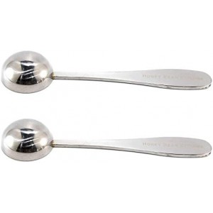 Honey Bear Kitchen 5 ml Teaspoon Measuring Scoop Spoons, Polished Stainless Steel, Set of 2