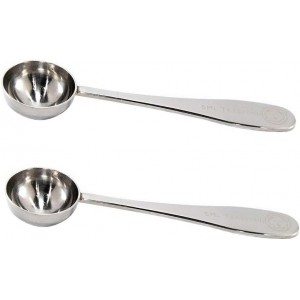 Honey Bear Kitchen 5 ml Teaspoon Measuring Scoop Spoons, Polished Stainless Steel, Set of 2