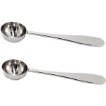 Honey Bear Kitchen 5 ml Teaspoon Measuring Scoop Spoons, Polished Stainless Steel, Set of 2