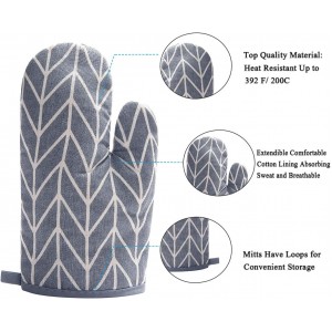 WinChange Oven Mitts and Potholders BBQ Gloves-Oven Mitts and Pot Holders Sets with Recycled Cotton Infill Silicone Non-Slip Cooking Gloves for Cooking Baking Grilling (4-Piece Set,Grey)