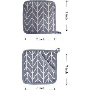 WinChange Oven Mitts and Potholders BBQ Gloves-Oven Mitts and Pot Holders Sets with Recycled Cotton Infill Silicone Non-Slip Cooking Gloves for Cooking Baking Grilling (4-Piece Set,Grey)