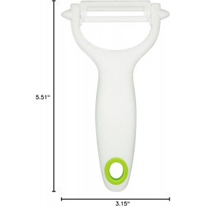 Ceramic Y Peeler - Great for Vegetables, Fruit, and Potatoes, Blade Protector Included, Dishwasher Safe | by Lynn & Riley