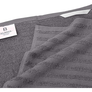 Premium Kitchen Towels (20”x 28”, 6 Pack) | Large Cotton Dish Towels | Flat & Terry Highly Absorbent Kitchen Linen Set with Hanging Loop | Gray