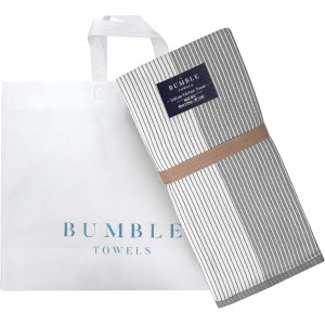 Premium Kitchen Towels (20”x 28”, 6 Pack) | Large Cotton Dish Towels | Flat & Terry Highly Absorbent Kitchen Linen Set with Hanging Loop | Gray