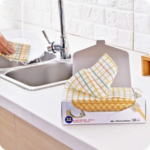 Cleaning Towels Disposable Dish Cloths Nonstick Fiber Reusable Handy Wipes House Kitchen Cleaning Cloth Wiping Rags Placemats Absorbent Dry Quickly, A Box of 30 Pcs