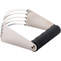 Restaurantware Pastry Tek 4.7 Inch x 4 Inch Pastry Cutter 1 With Black Plastic Handle Dough Blender - Heavy Duty Blades Dishwasher-Safe Stainless Steel Pastry Blender Non-Slip For Baking