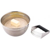 Restaurantware Pastry Tek 4.7 Inch x 4 Inch Pastry Cutter 1 With Black Plastic Handle Dough Blender - Heavy Duty Blades Dishwasher-Safe Stainless Steel Pastry Blender Non-Slip For Baking