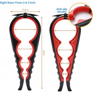 Jar Opener Can Opener Bottle Opener for Senior, Arthritis Hands and Anyone with Low Strength, Arthritis Jar Opener Get Lids Off Easily(Black and Red)
