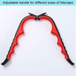 Jar Opener Can Opener Bottle Opener for Senior, Arthritis Hands and Anyone with Low Strength, Arthritis Jar Opener Get Lids Off Easily(Black and Red)