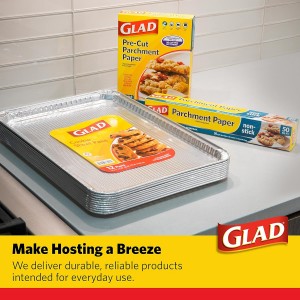 Glad Disposable Bakeware Aluminum Rectangular Cookie Sheets for Baking and Roasting, 12 Count-16
