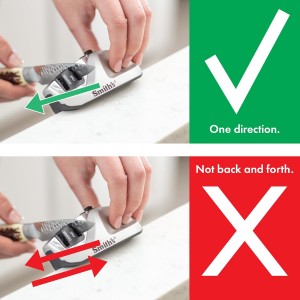 Smith's 51023 Adjustable Diamond Edge Grip Sharpener - Grey - Coarse & Fine Sharpeners - Compact - Stable Non-Slip Base – Pull Through Knife Sharpener