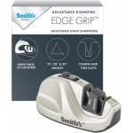 Smith's 51023 Adjustable Diamond Edge Grip Sharpener - Grey - Coarse & Fine Sharpeners - Compact - Stable Non-Slip Base – Pull Through Knife Sharpener