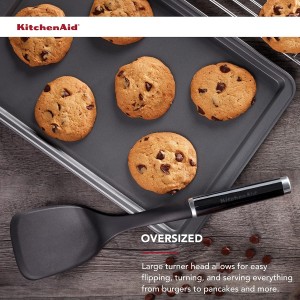KitchenAid Classic Solid Turner, Black, 13.5x 3.3 Inch