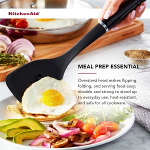 KitchenAid Classic Solid Turner, Black, 13.5x 3.3 Inch