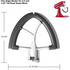 Flex Edge Beater for KitchenAid Mixer, 4.5-5 Quart for KitchenAid Mixer Attachments, Fits Tilt-Head for Kitchen Aid Paddle with Scraper for Kitchen Aid Accessories and Attachments by HOZODO