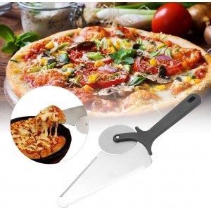 Pizza Spatula Stainless Steel Pizza Peel Multifunctional 2-in1 Pizza Cutter Shovel Professional Pastry Server Baking Tool